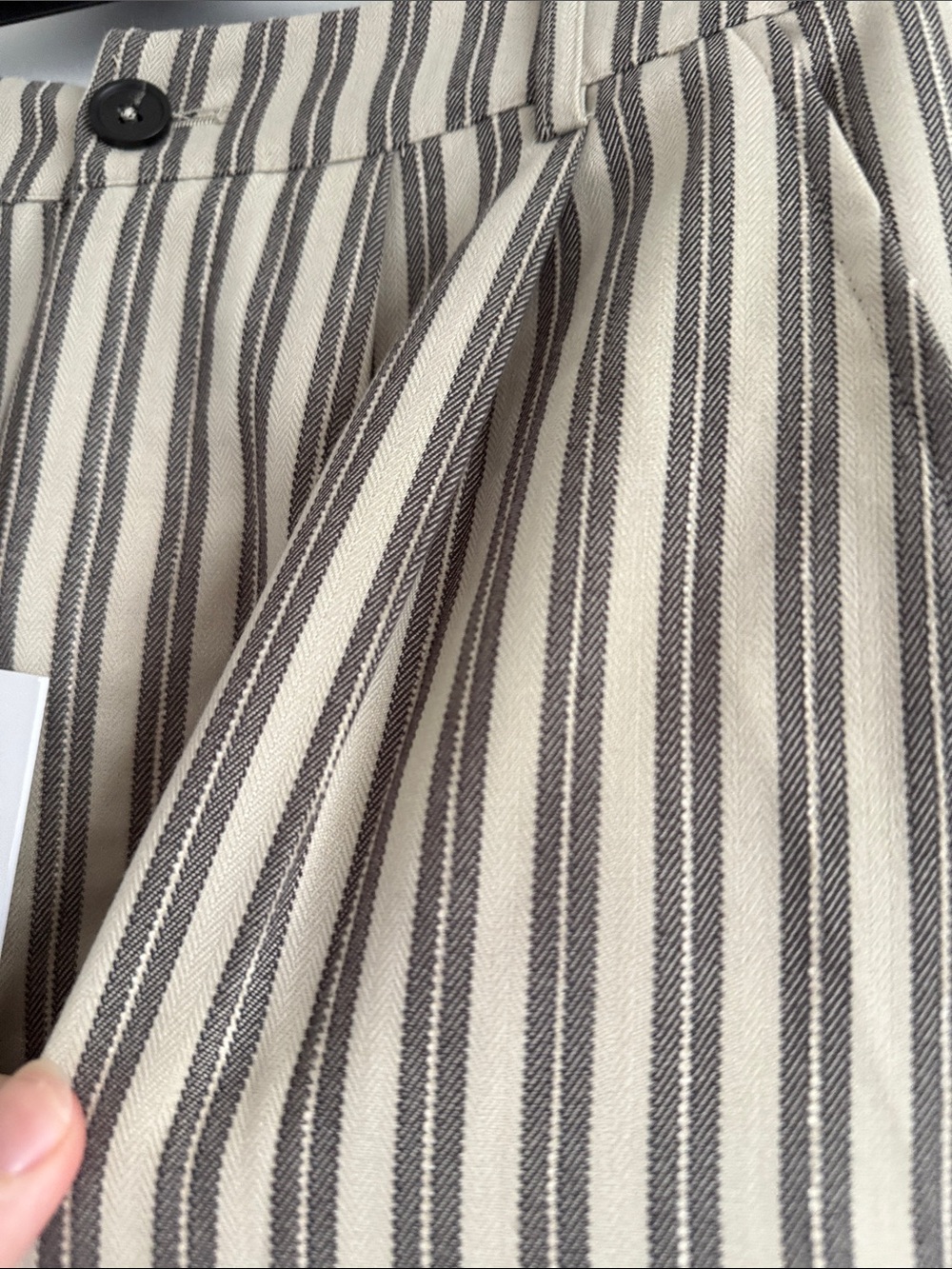 Reformation Mason trouser pleased high rise pant slate stripe NWT - Picture 3 of 4